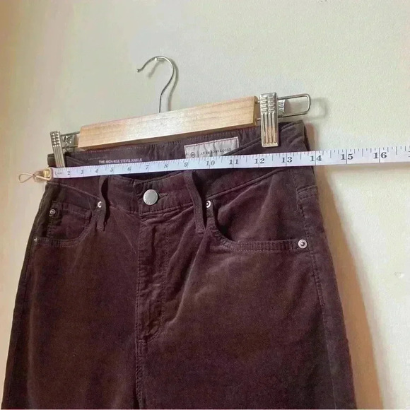 AG Adriano Goldschmied Stevie Slim Straight Ankle Jeans -  26R, Chocolate Brown - Picture 8 of 10